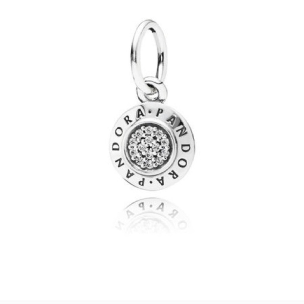 Auth. Pandora Signature Pave CZ Dangle Charm NWOT